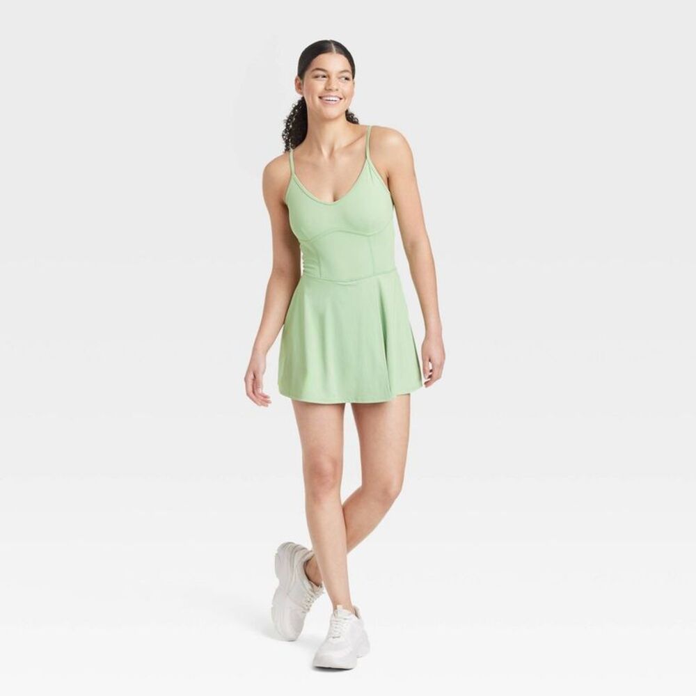 JoyLab Light Green Tank Tennis Dress